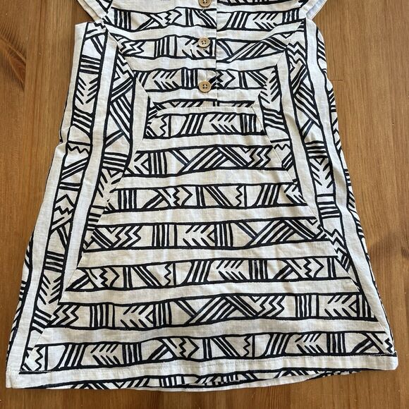 GENUINE KIDS OshKosh Toddler Dress 3T Black/White Tribal Print Cotton - Picture 8 of 12